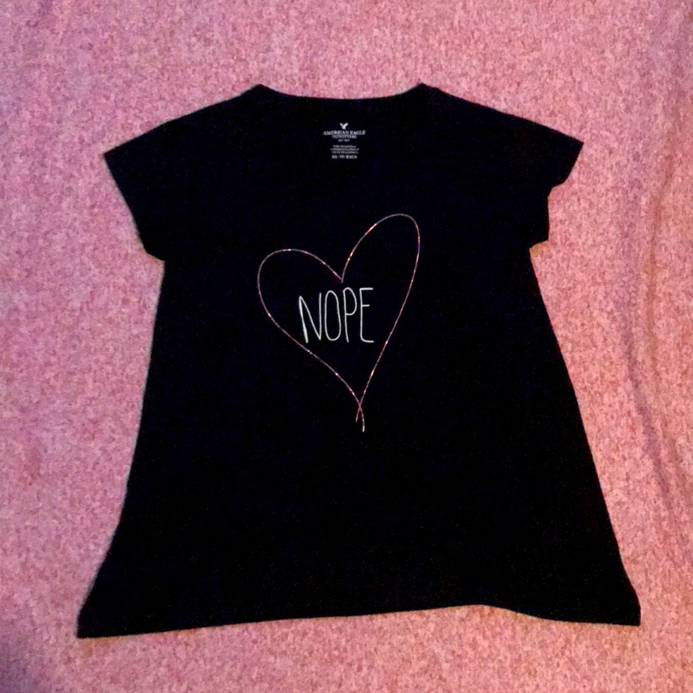Black t-shirt with lettering